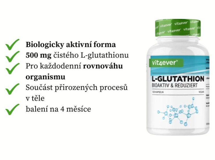 Vit4ever L-Glutathion 500 mg, 120 kapslí