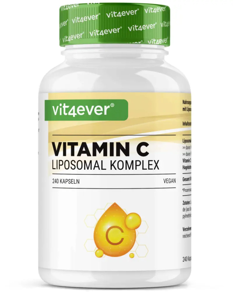 Vit4ever Vitamin C Liposomal komplex, Lipozomální vitamin C, 500 mg, 240 kapslí