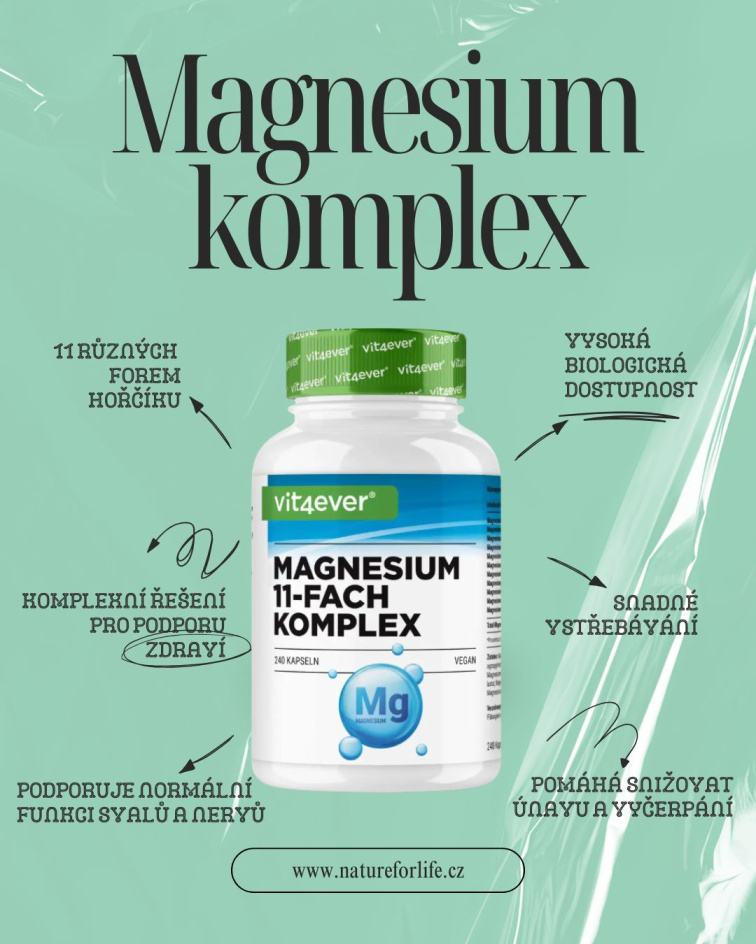 Vit4ever Magnesium komplex - unikátní kombinace 11 druhů hořčíku 240 kapslí