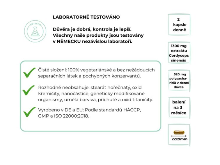 Vit4ever Cordyceps Intenso, 100% extrakt CS-4, 180 kapslí