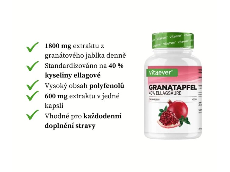 Vit4ever Extrakt z granátového jablka, 240 kapslí