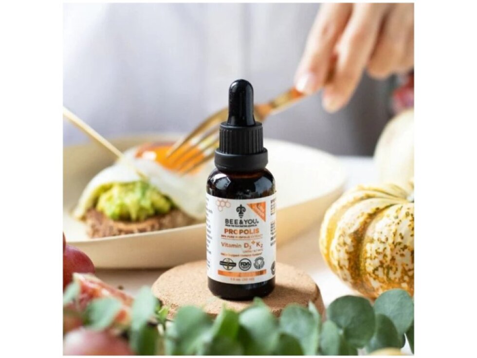 Bee&You propolisový extrakt 30 % s vitamíny D3 a K2, 30 ml
