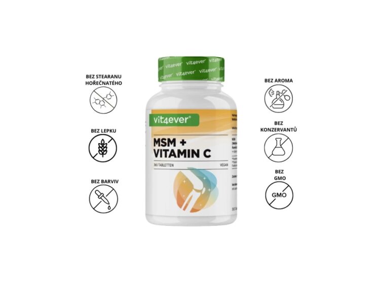 Vit4ever MSM + vitamín C, 1000 mg, 365 tablet