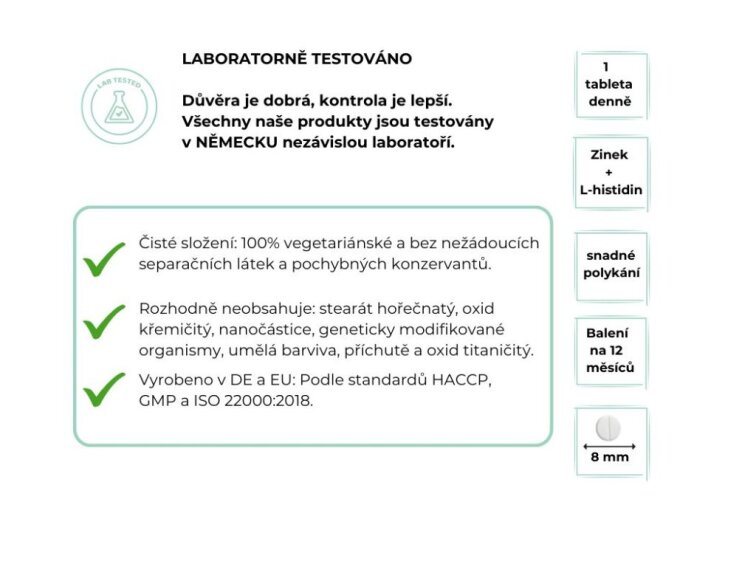 Vit4ever Zinek Advanced - Zinek bisglycinát + L-histidin, 400 tablet