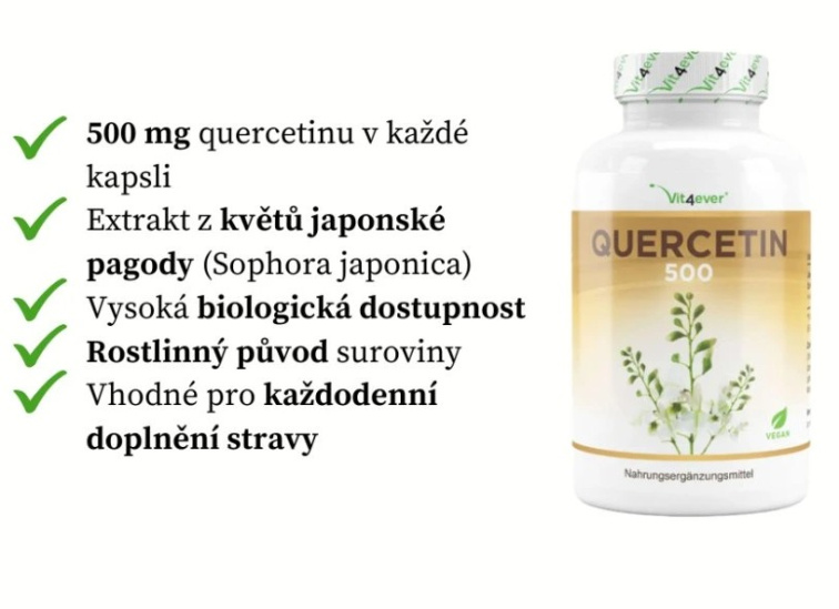 Vit4ever Quercetin z japonské pagody, 120 kapslí