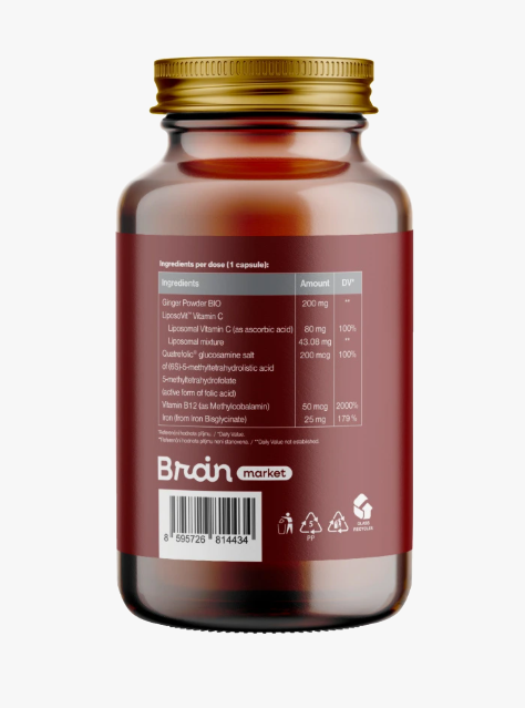 BrainMax Iron Complex - železo bisglycinát, 25 mg, 100 rostlinných kapslí