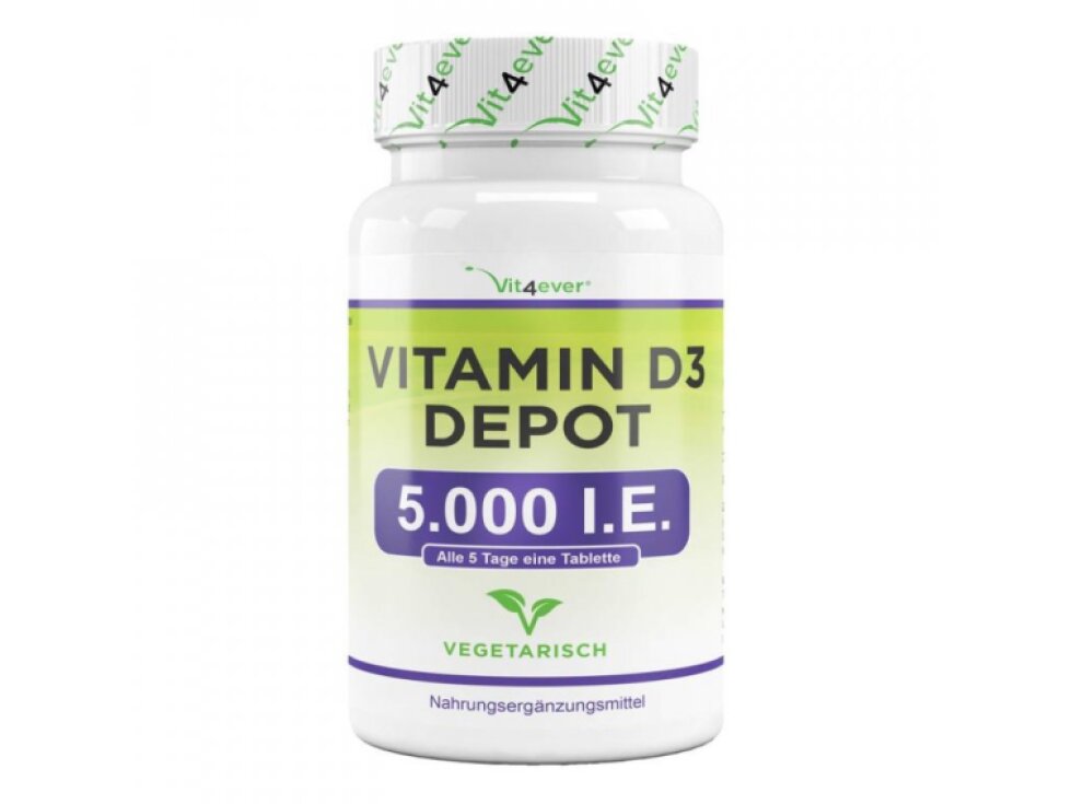 Vit4ever Vitamin D3 Depot 5000 IU (125 mcg), 500 tabliet