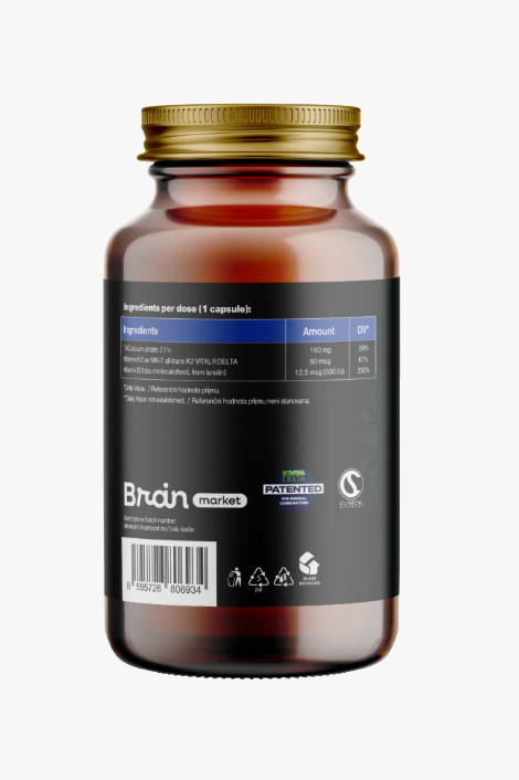 BrainMax Calcium D3 & K2 - vápník s vitamínem D3 & K2, 90 rostlinných kapslí