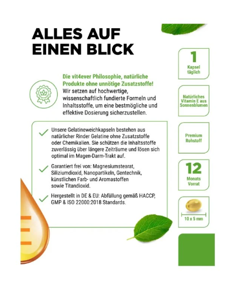 Vit4ever Vitamin E 400 IU - 365 gelových kapslí