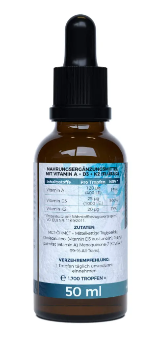 Nuvi Health Premium Vitamin Complex - K2VITAL®, Kapky vitaminu A + D3 + K2 - 50 ML