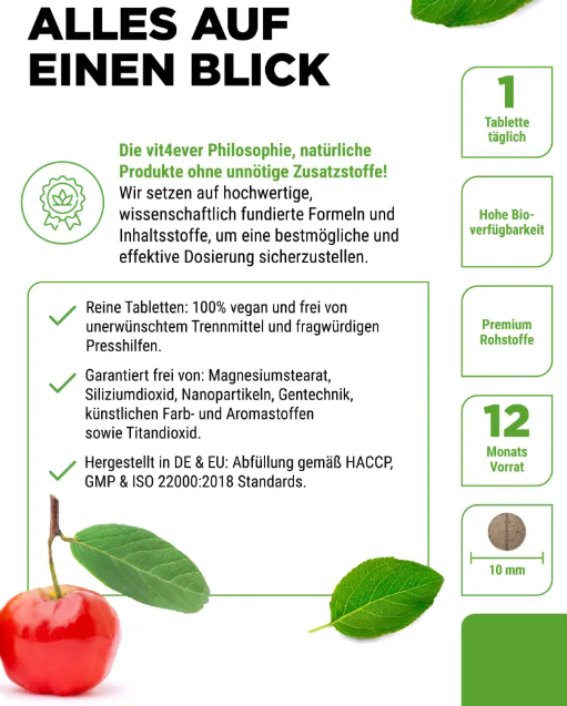 Vit4ever Železo + vitamín C, bisglycinát železnatý, 365 tablet