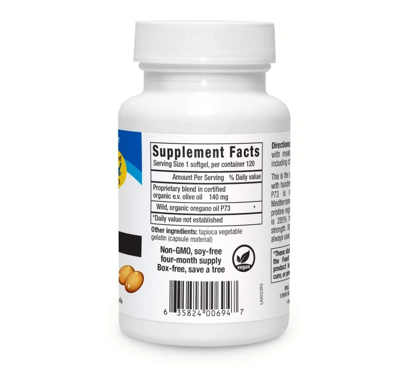 North American Herb & Spice Oreganol P73 - Super Strength, 120 kapslí