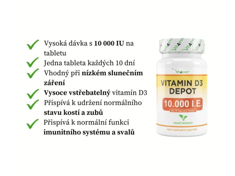 Vit4ever Vitamin D3 Depot 10 000 IU, 365 tablet