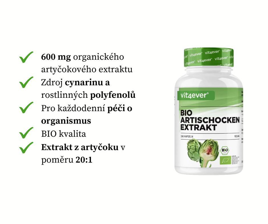Vit4ever Artyčok BIO extrakt 600 mg, 240 kapslí