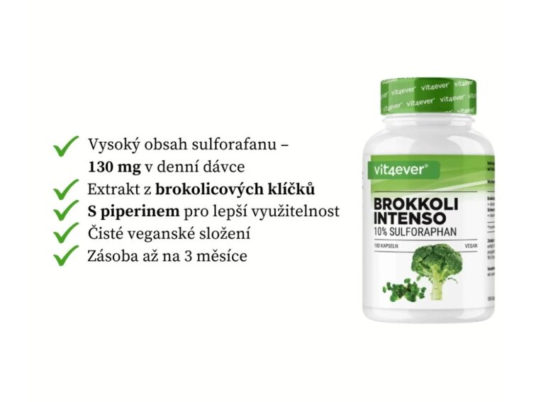 Vit4ever Brokkoli Intenso - Extrakt z brokolice - 180 kapslí