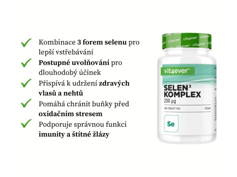 Vit4ever Selen Komplex, 200 µg, 365 tablet