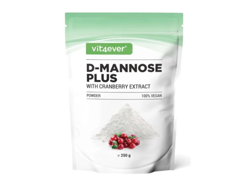 Vit4ever D-Mannose Plus, Manóza s brusnicovým extraktom, 250 g