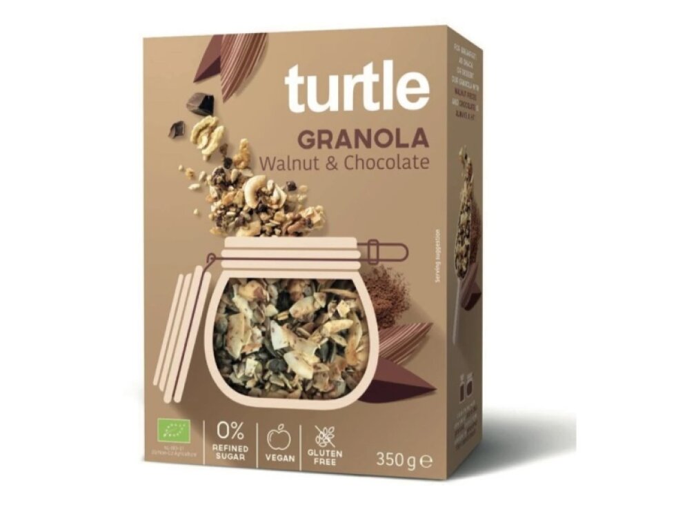 Turtle Granola s čokoládou a vlašskými ořechy, bez lepku 350g