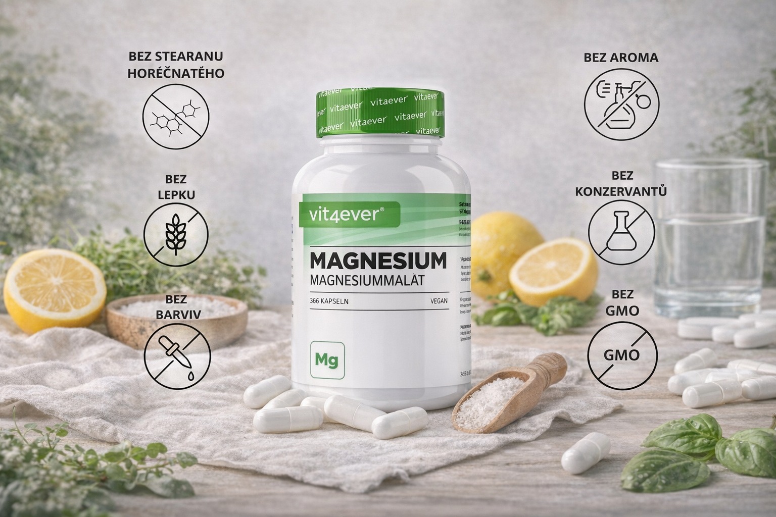 Vit4ever Magnesium Malat, 365 kapslí