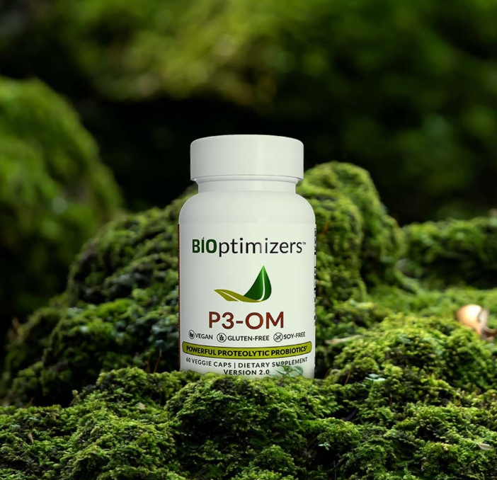 BiOptimizers P3-OM – probioticko-prebiotický komplex pro zdravé trávení a střevní rovnováhu (60 kapslí)
