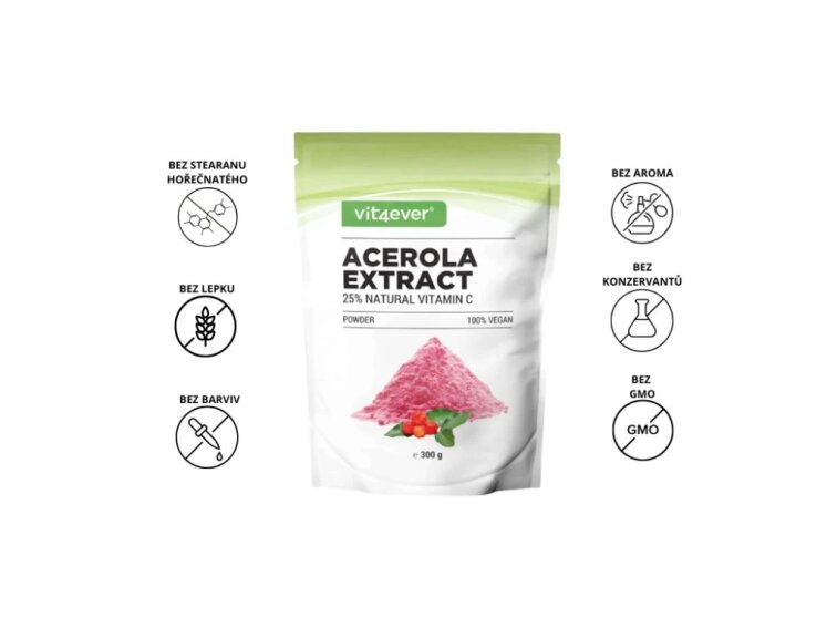 Vit4ever Acerola extrakt, přírodní vitamin C, 300 g