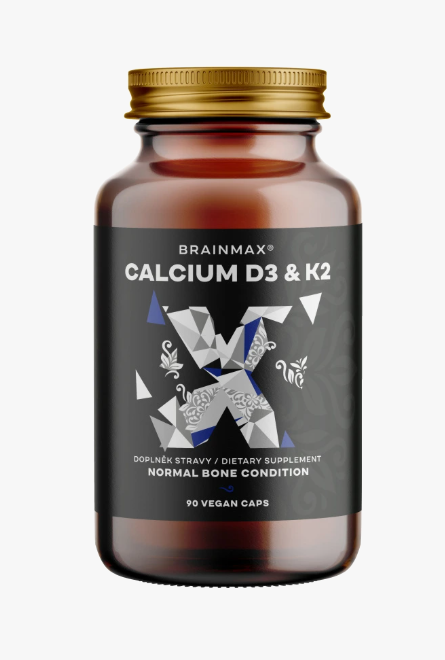 BrainMax Calcium D3 & K2 - vápník s vitamínem D3 & K2, 90 rostlinných kapslí