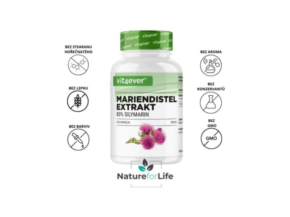Vit4ever Pestrec mariánsky – extrakt 500 mg, 240 kapsúl