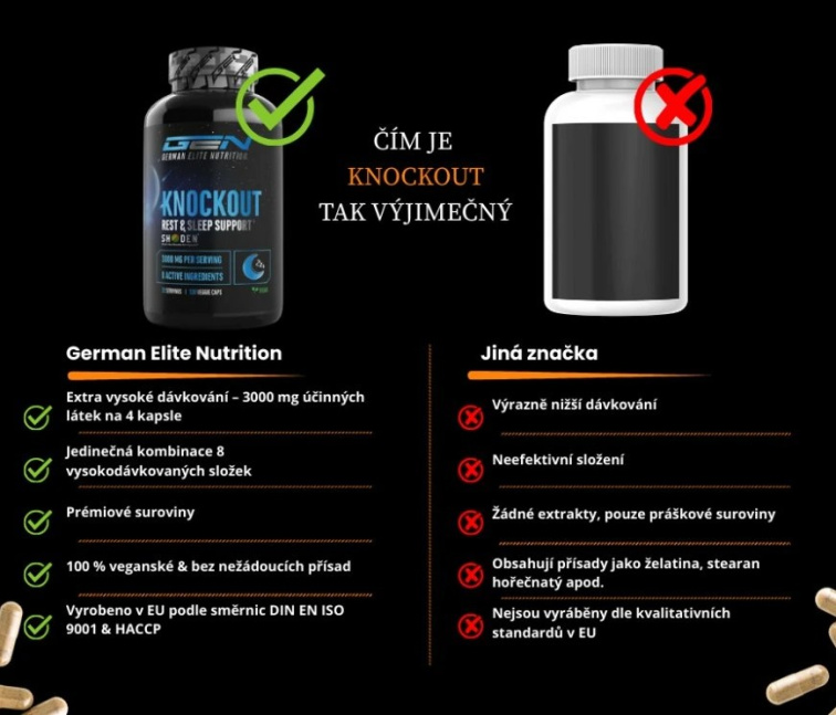 GEN Knockout Sleep support - Podpora spánku a regenerace, 120 kapslí