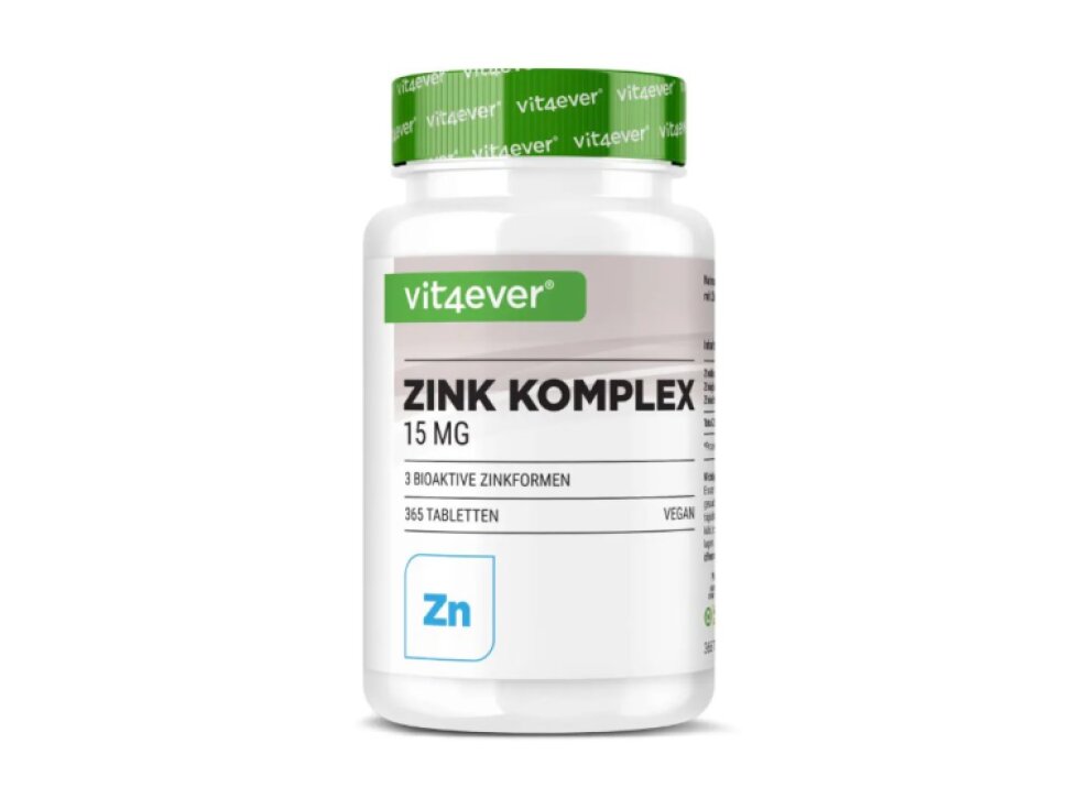Vit4ever Zinkový komplex, Zinok s 3 bioaktívnymi formami, 15 mg, 365 tabliet