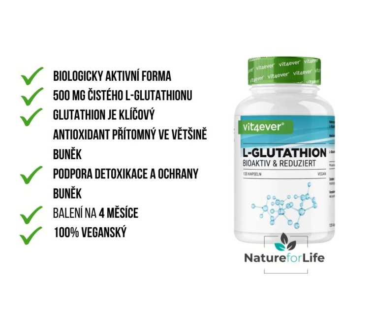 Vit4ever L-Glutathion 500 mg, 120 kapslí