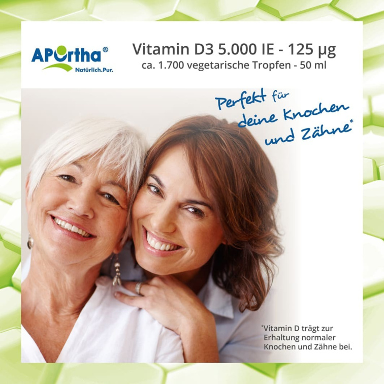 Aportha Vitamín D3 5 000 IU - kapky 50 ml (cca 1700 vegetariánských kapek)