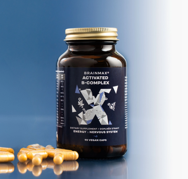 BrainMax Activated B-Complex, Aktivovaný B Komplex, 90 rostlinných kapslí