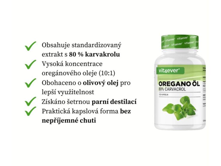 Vit4ever Oregánový olej, 120 gelových kapslí