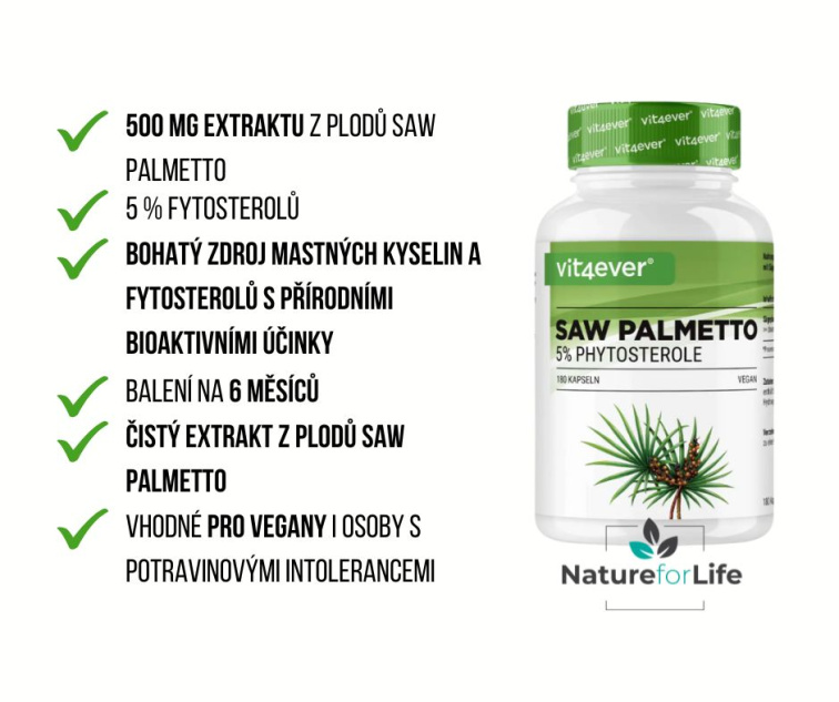 Vit4ever Saw Palmetto extrakt, 180 kapslí