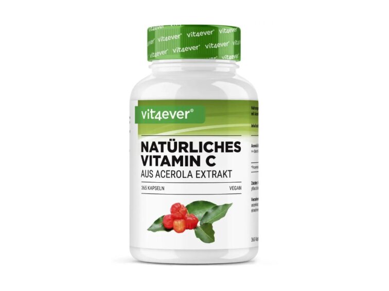 Vit4ever Acerola extrakt, přírodní vitamin C, 330 mg, 365 kapslí