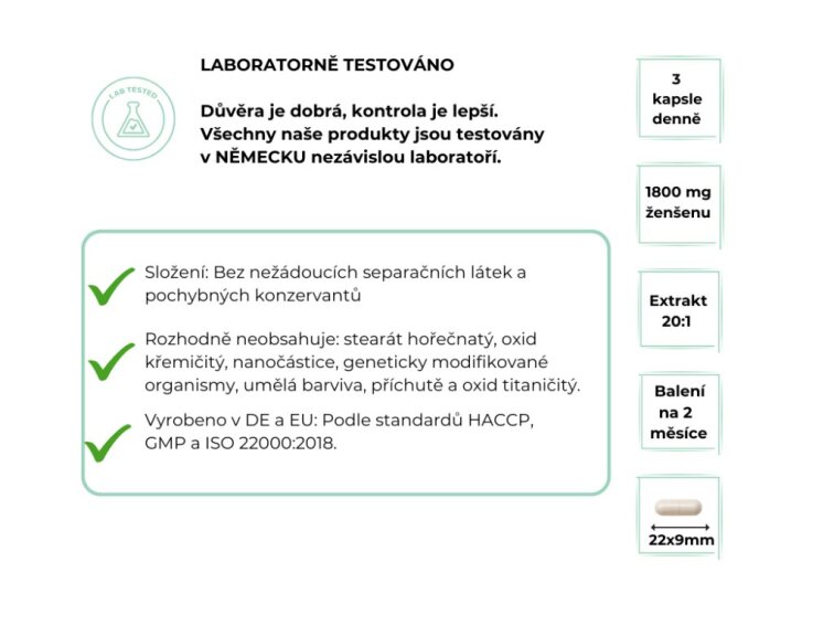 Vit4ever Červený Ženšen pravý, 20% ginsenosidů, 180 kapslí