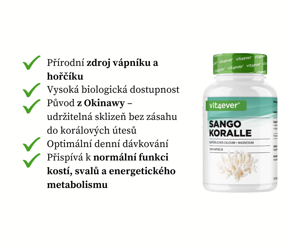 Vit4ever Sango Sea Coral, Vápník, 240 kapslí