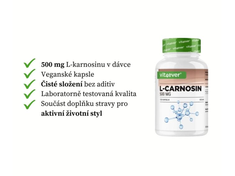 Vit4ever L-Carnosine, 120 kapslí