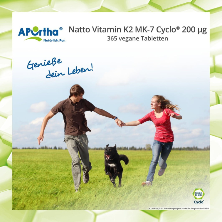 Aportha Natto Vitamin K2 MK-7 Cyclo® 200 μg - 365 veganských tablet