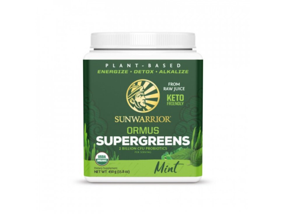 Sunwarrior Ormus Super Greens BIO - Máta, 450g