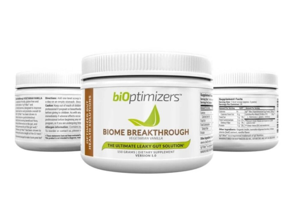 BiOptimizers Microbiome Breakthrough Vanilla - komplex pre zdravie čriev a rovnováhu mikrobiómu (150 g)
