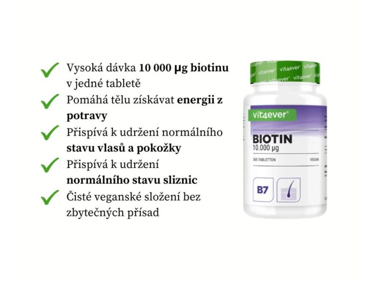 Vit4ever Biotin - 10 000 mcg, 365 tablet