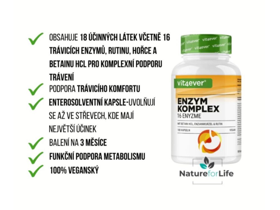 Vit4ever Enzyme Complex Intenso - 180 kapsúl