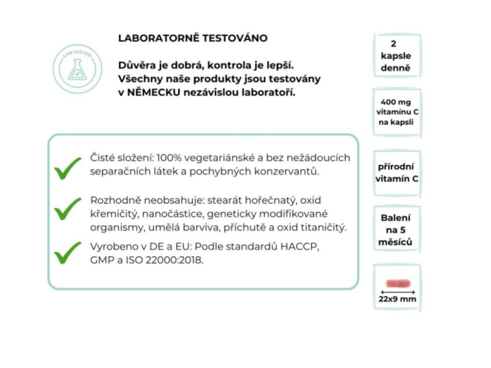 Vit4ever Vitamin C Komplex – Extrakt z Aceroly a Šípku – 300 Kapslí