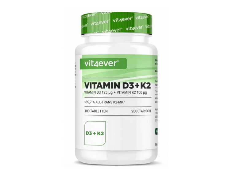 Vit4ever Vitamin D3 + K2 MK7 – 5 000 IU, 100 tablet