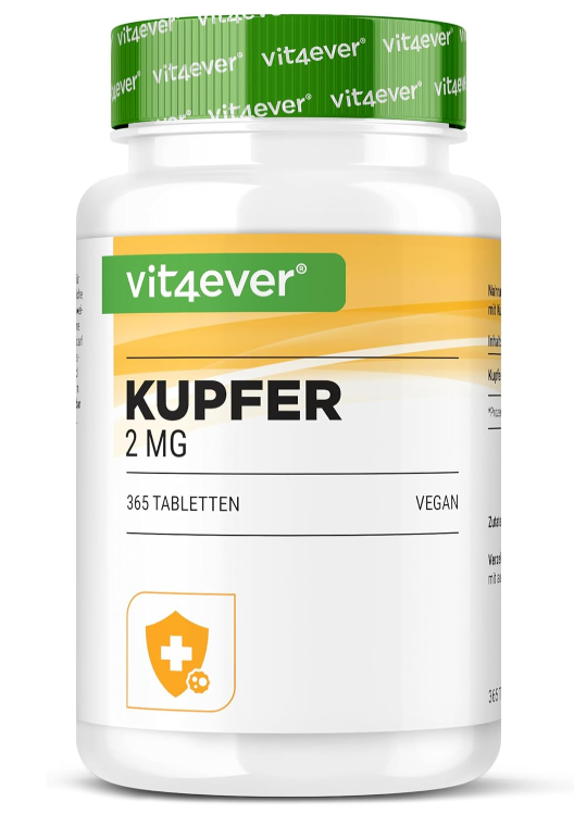 Vit4ever Měď, glukonát měďnatý 2 mg, 365 tablet