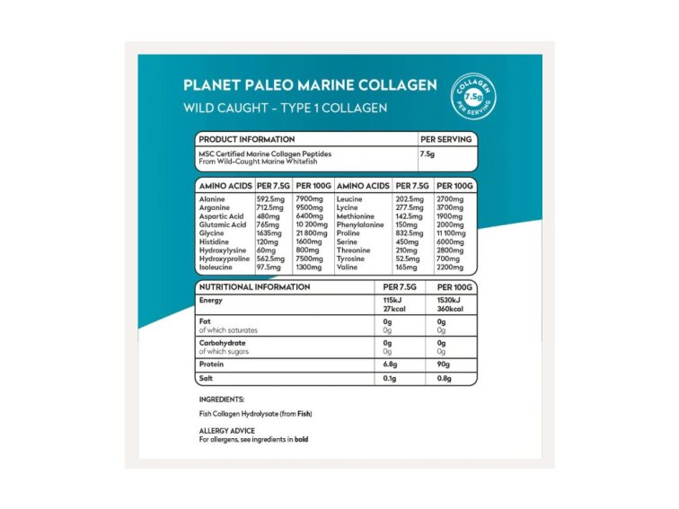 PLANET PALEO Marine Collagen - Hydrolyzovaný mořský kolagen z divokých ryb