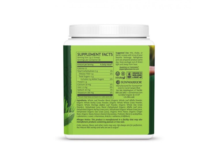 Sunwarrior Ormus Super Greens BIO - Máta, 450g