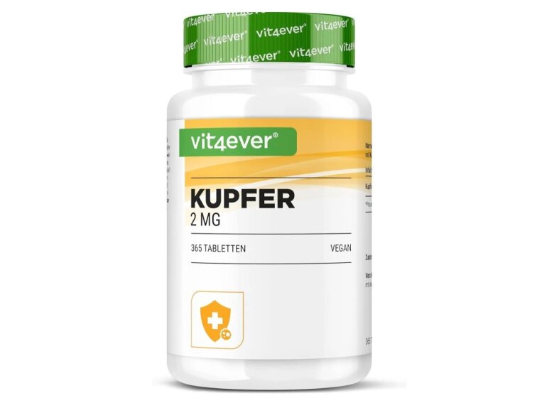 Vit4ever Měď, glukonát měďnatý 2 mg, 365 tablet