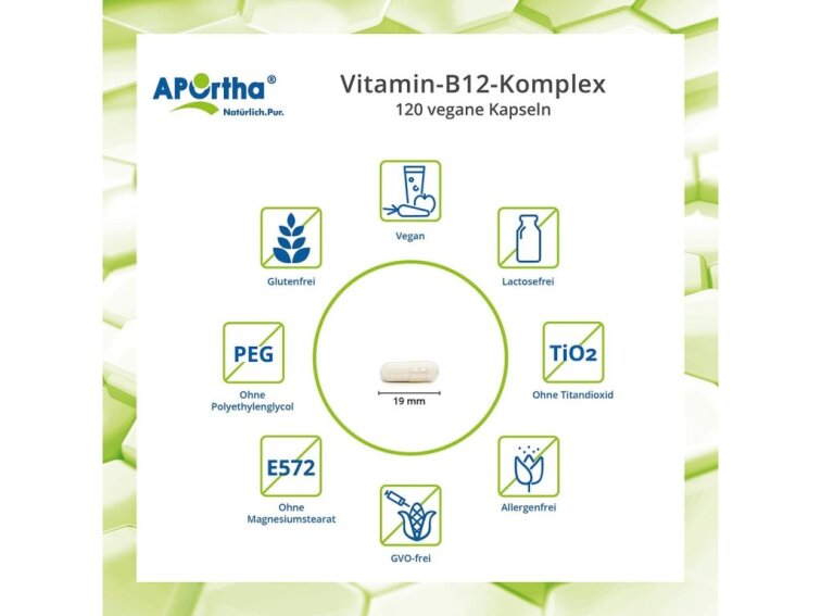 Aportha vitamin B12 komplex, 120 kapslí